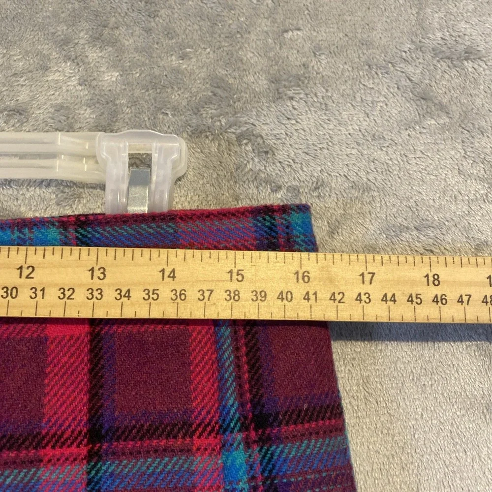 VTG Plaid Pleated Skirt Women‎ Sz 18 Hot Pink Teal Green Pleated Clueless Preppy - Picture 5 of 9